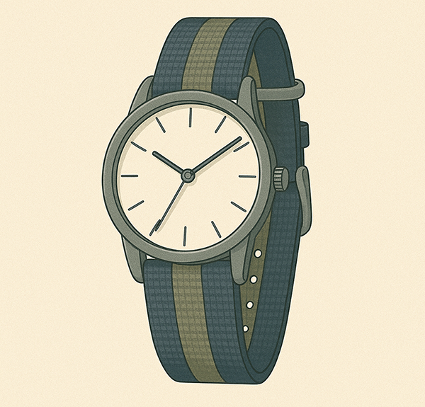 Illustration d'une Montre Bracelet Tissu